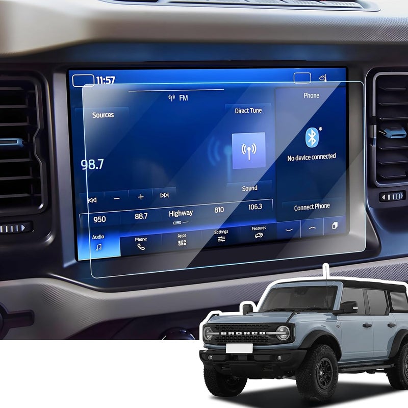 LANGBEAN Anti-Glare Matte Screen Protector for 12 Inch 2021-2025 2026 Ford Bronco (Outer Banks/Badlands/Everglades/Wildtrak/Raptor) Infotainment Touchscreen, 9H Tempered Glass 2025 Bronco Accessories - Image 1